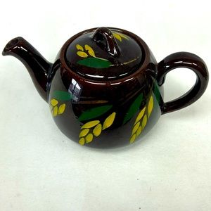 Vintage stamped  “Royal Canadian Art Pottery “ red ware  hand painted tea pot